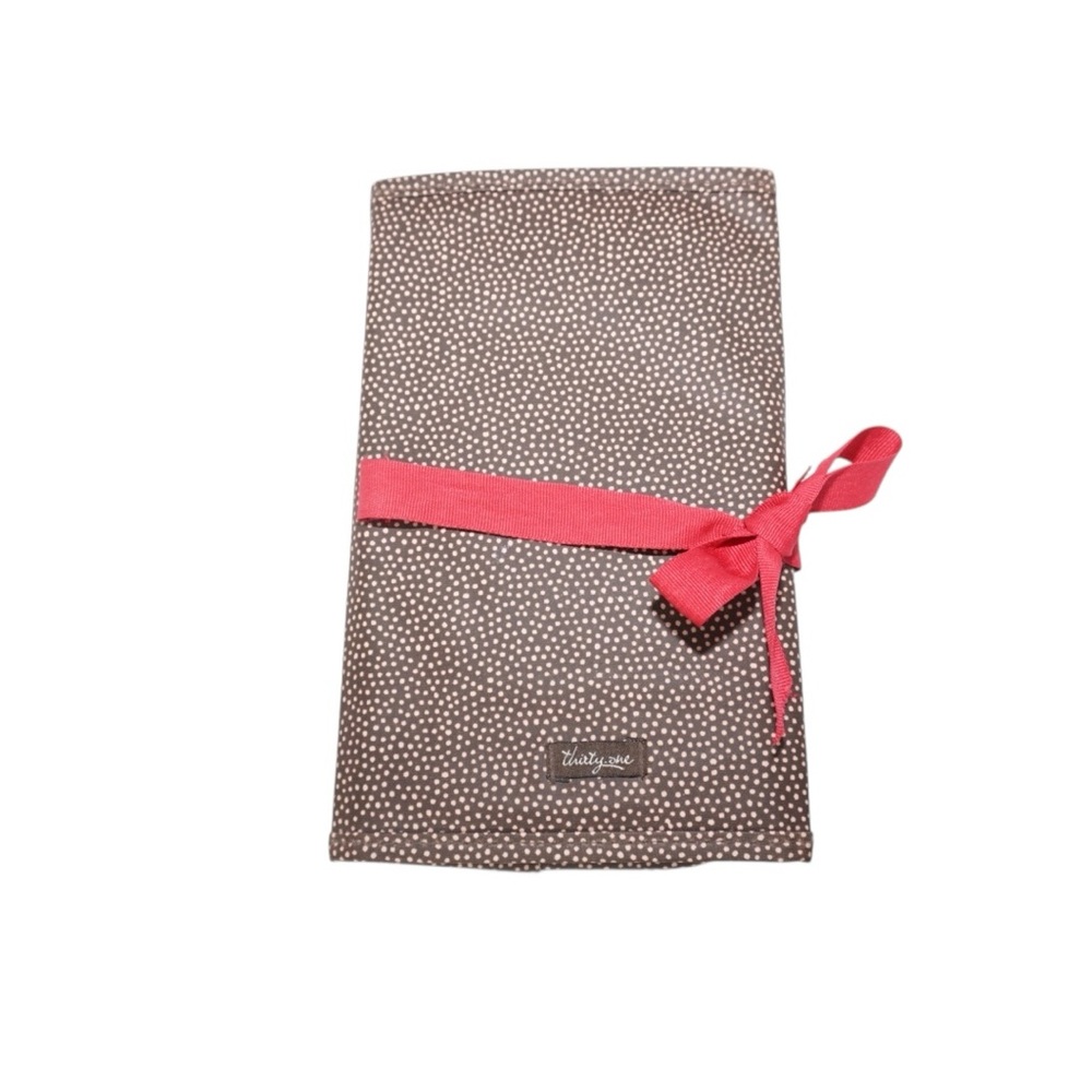 Thirty-one BOGO SALE Office Fold N Go Notepad Organizer in Brown Polka Dot - Picture 3 of 6